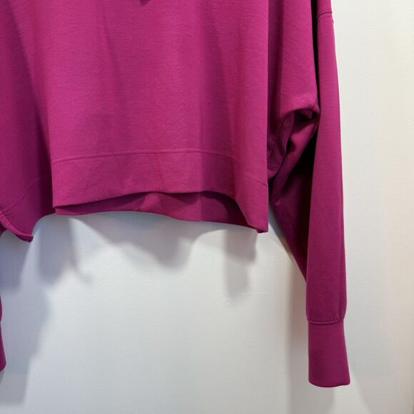 Happily Grey Pullover Hoodie Size Large Cropped Purple Women's Super Soft - Picture 5 of 11